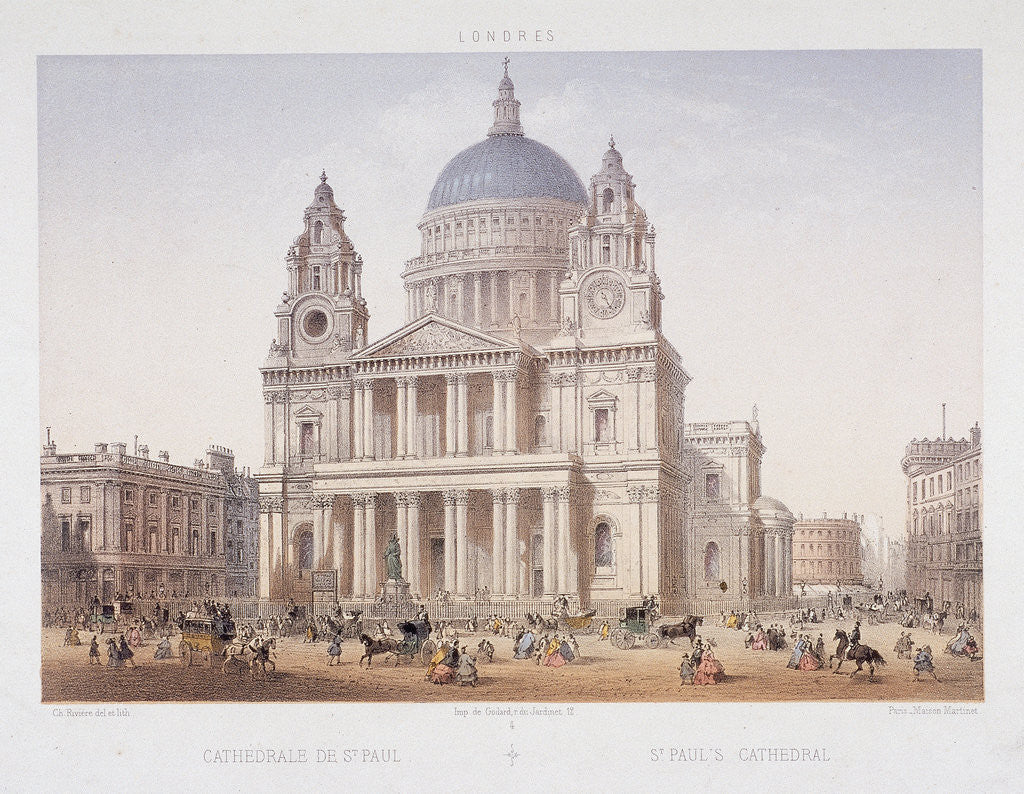 Detail of St Paul's Cathedral (new), London by Charles Riviere