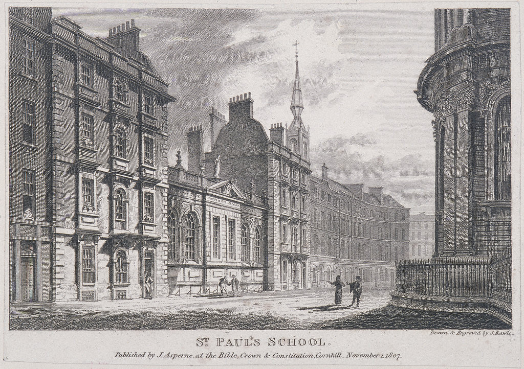 Detail of St Paul's School, London by Samuel Rawle