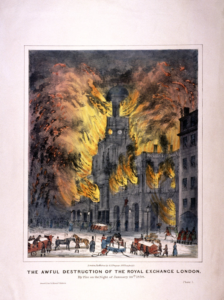 Detail of Royal Exchange (2nd) fire, London by Anonymous