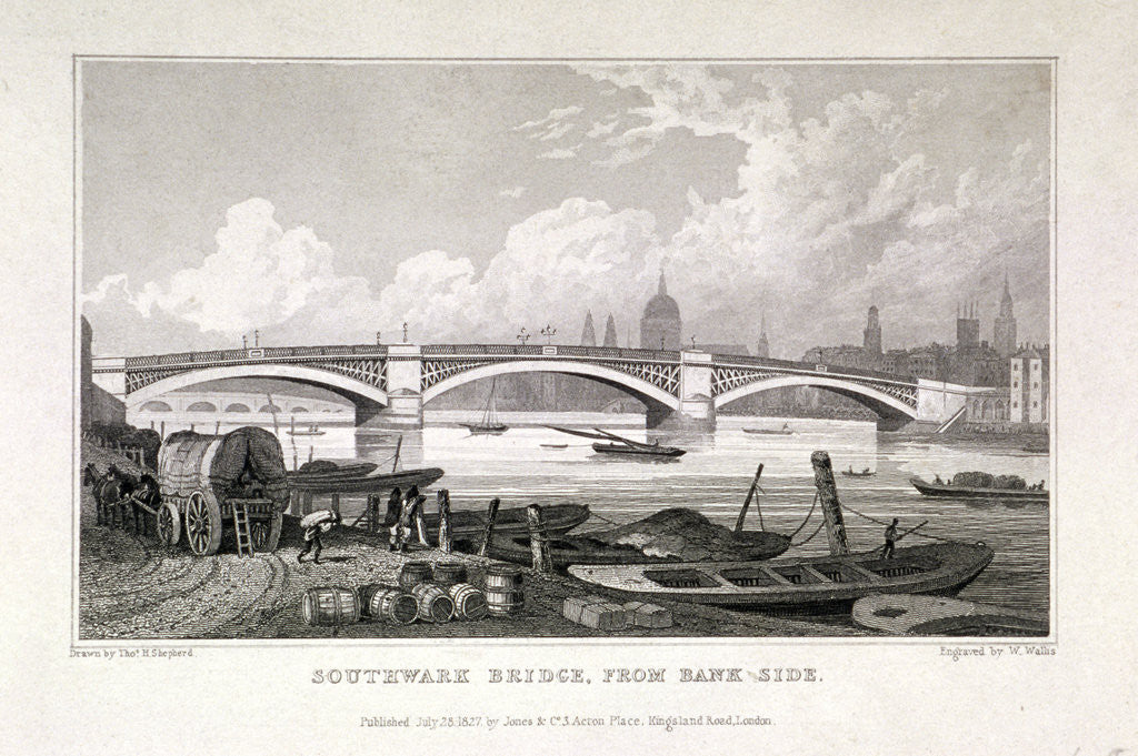 Detail of Southwark Bridge, London by W Wallis