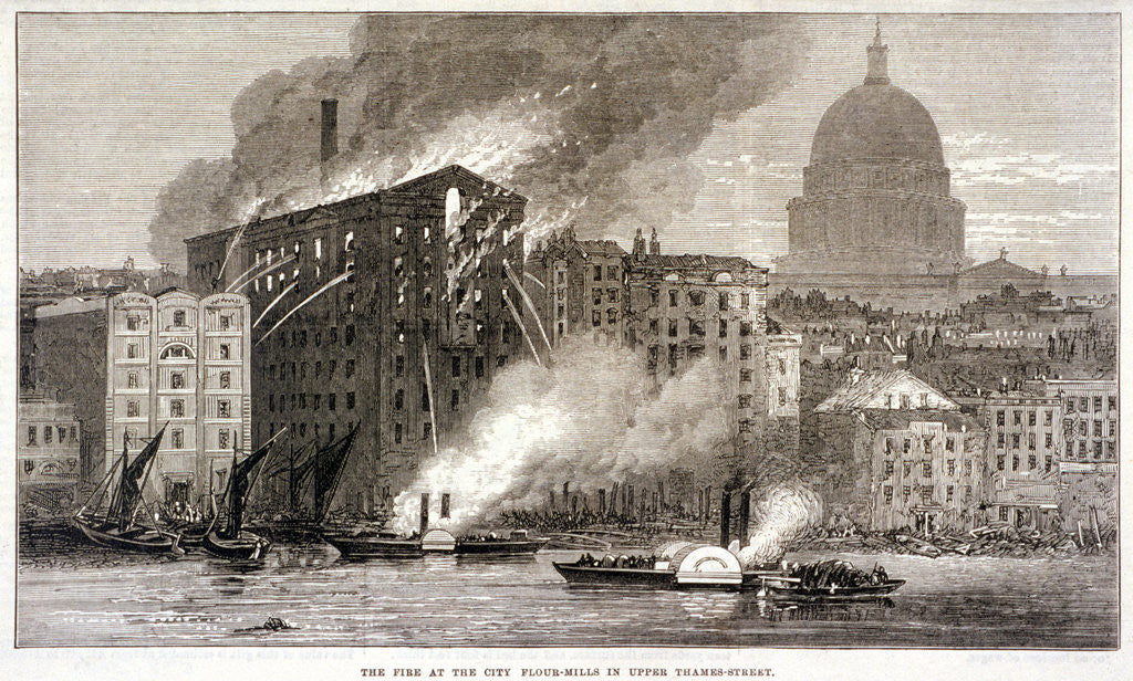 Detail of Thames Street Fire, London by Anonymous