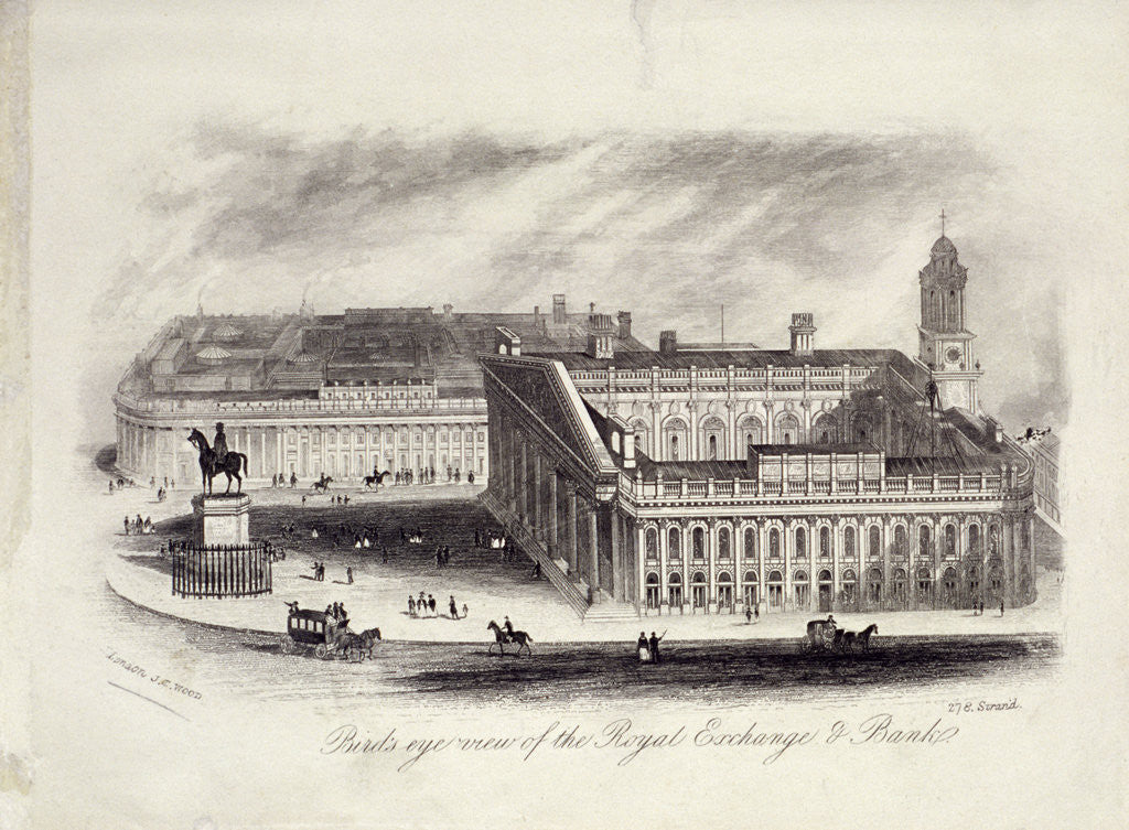 Bird's-eye view of the Royal Exchange, London by Anonymous