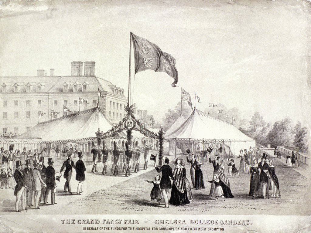 Detail of A fair held in the gardens of the Royal Hospital, Chelsea, London by Anonymous