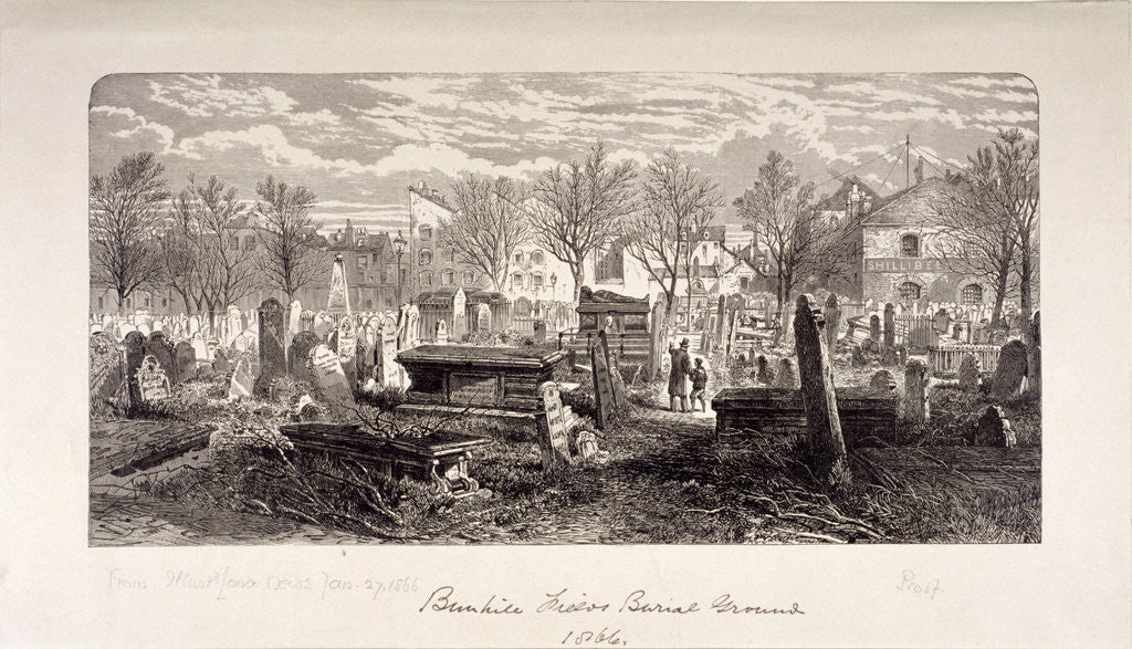 Detail of Cemetery at Bunhill Fields, Finsbury, London by Anonymous