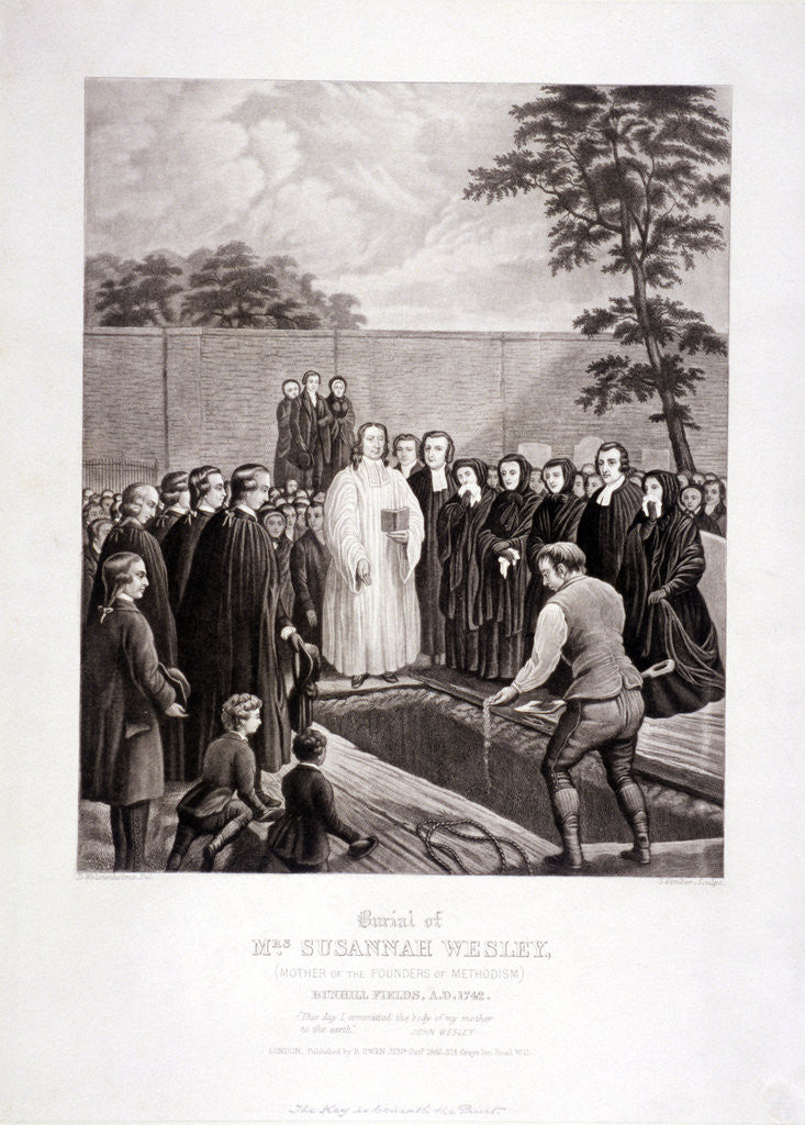 Detail of The burial of John Wesley's mother in Bunhill Fields, Finsbury, London by Stephen Gimber