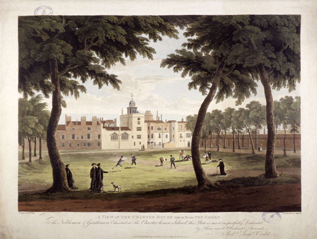 View of Charterhouse, Finsbury, London by Robert Havell