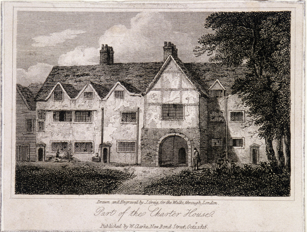 Detail of View of part of the Charterhouse, Finsbury, London by John Greig