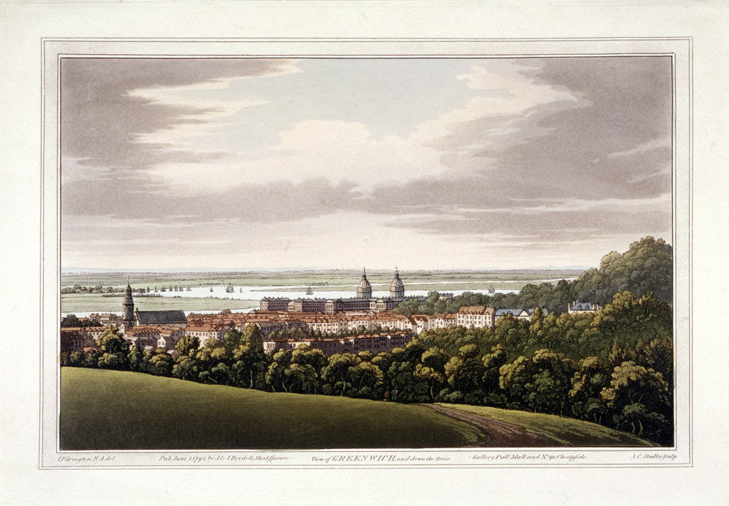 Detail of View of Greenwich, London by Joseph Constantine Stadler