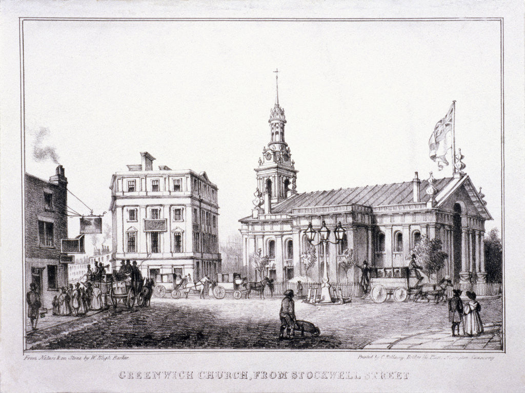 Detail of St Alfege, Greenwich, London by W Bligh Barker