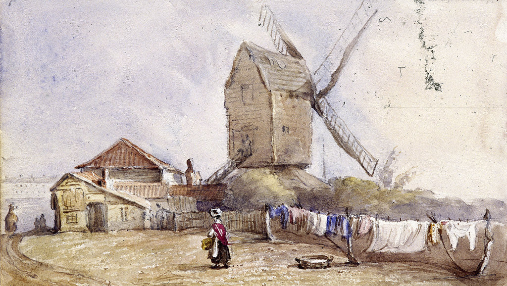 Detail of A windmill on Blackheath, Greenwich, London by George Shepheard