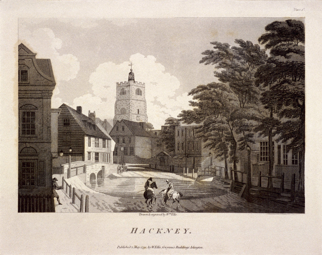 Detail of General view of Hackney, London by William Ellis