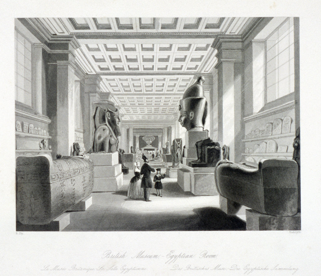 Detail of The Egyptian Room, British Museum, Holborn, London by William Radclyffe