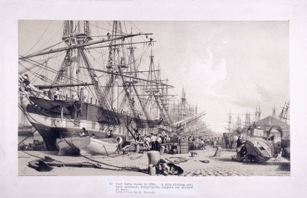 Detail of West India Docks, Poplar, London by William Parrott