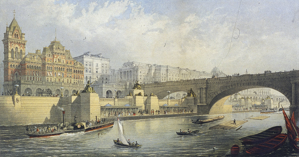 Detail of Thames Embankment - Steam Boat Landing Pier at Waterloo, London by RM Bryson