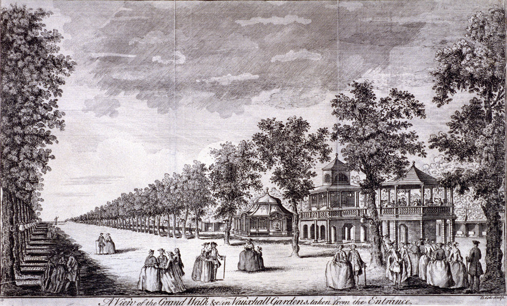 Detail of Vauxhall Gardens, Lambeth, London by Edward Rooker
