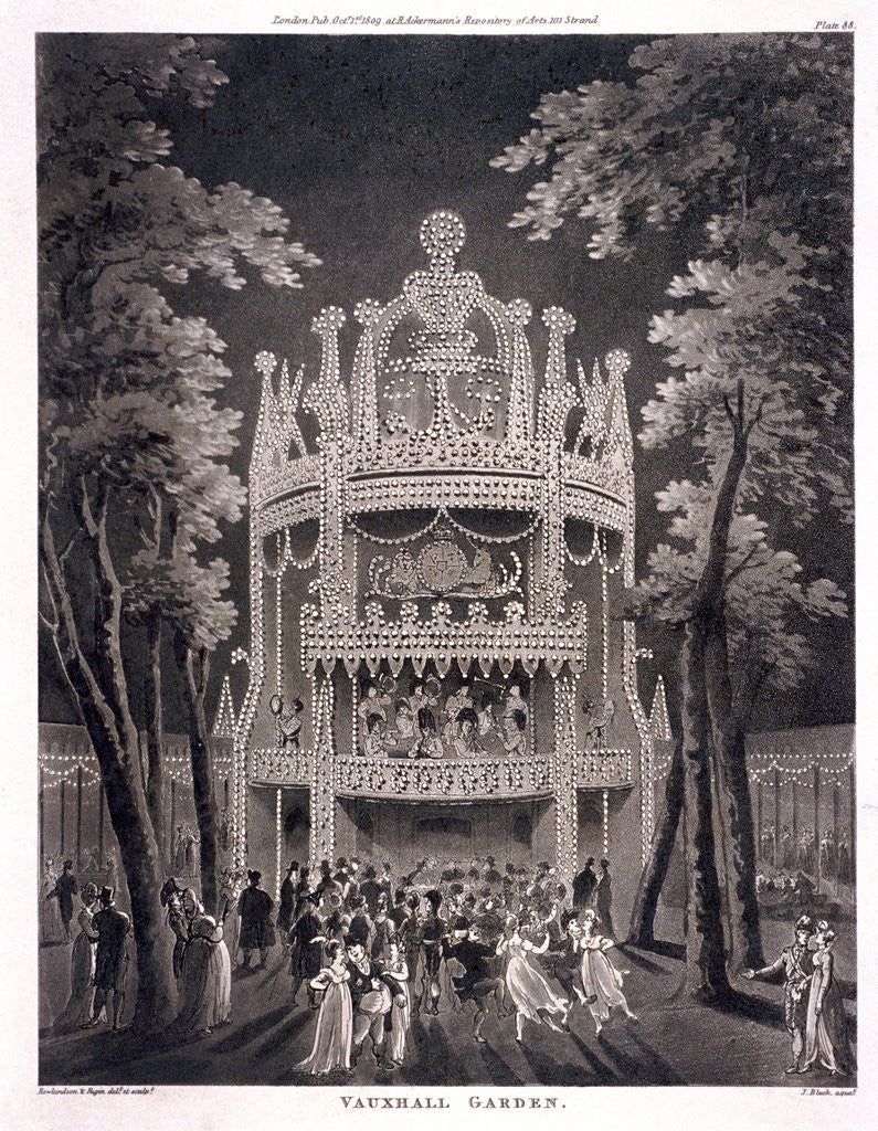 Detail of View of Vauxhall Gardens, Lambeth, London by J Bluck