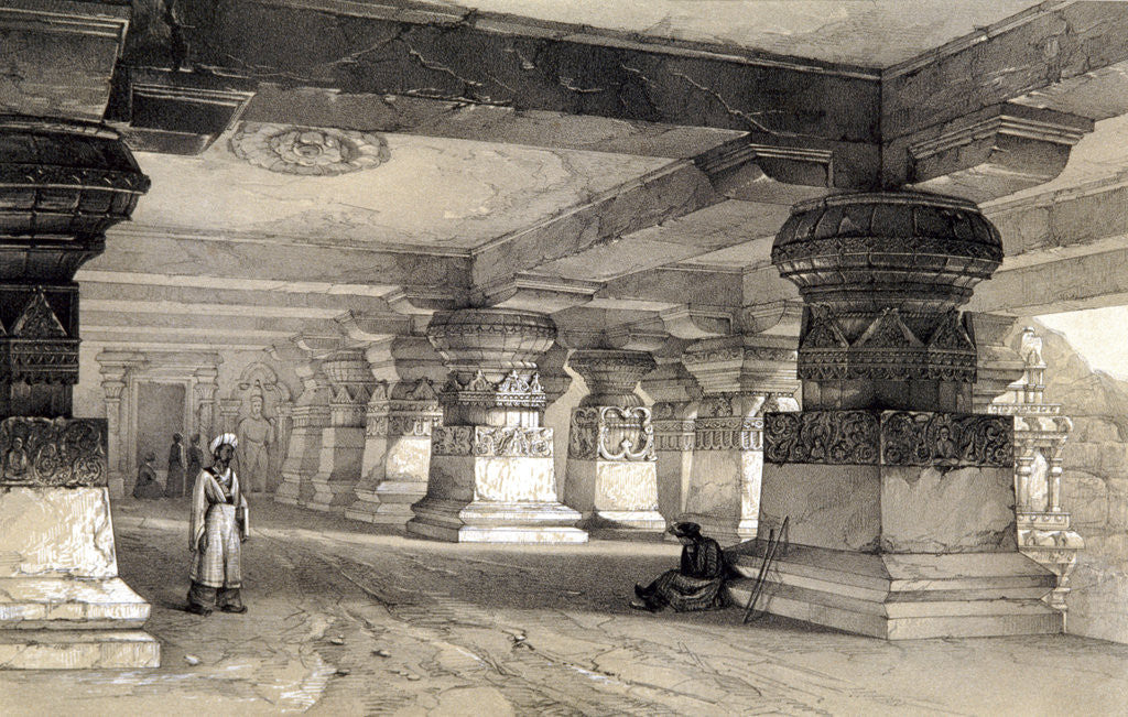 Detail of Interior of Lanka, Ellora, India by Thomas Colman Dibdin