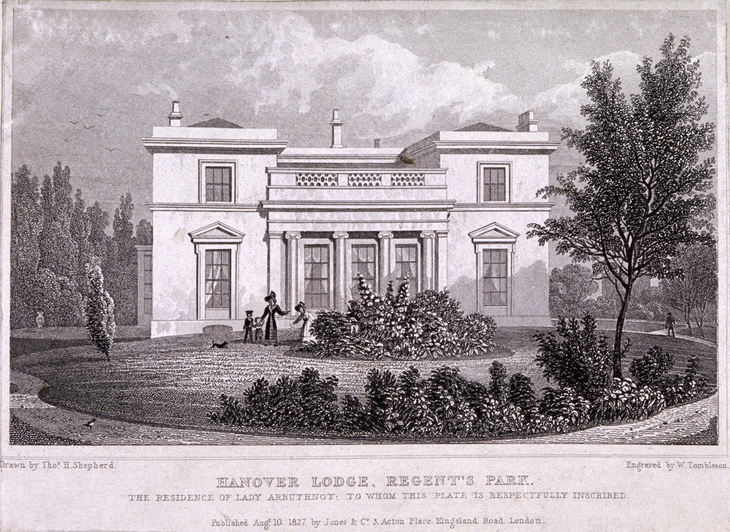 Hanover Lodge, Regent's Park, Marylebone, London by William Tombleson