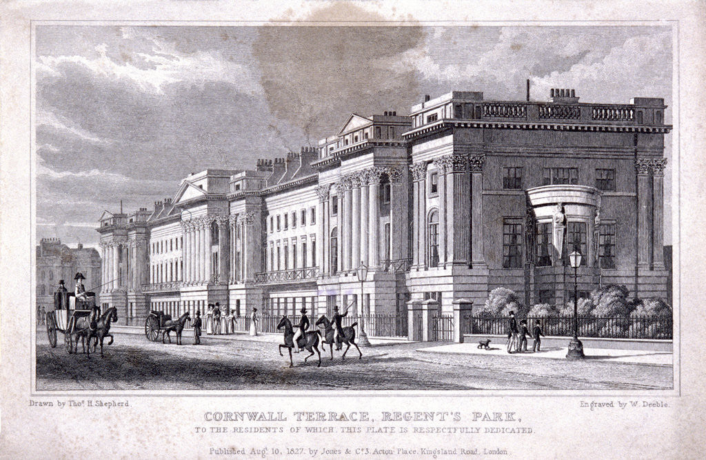 Detail of Cornwall Terrace, Regent's Park, Marylebone, London by William Deeble