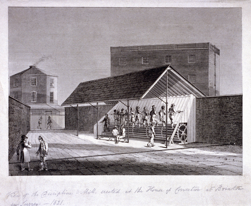 Detail of The Discipline Mill at Brixton Prison, Lambeth, London, 1821 by Anonymous