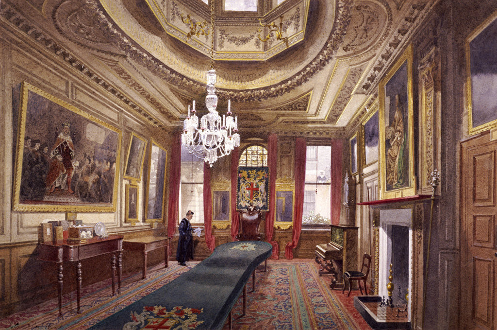 Detail of Interior of the Barber Surgeons' Hall, London by John Crowther