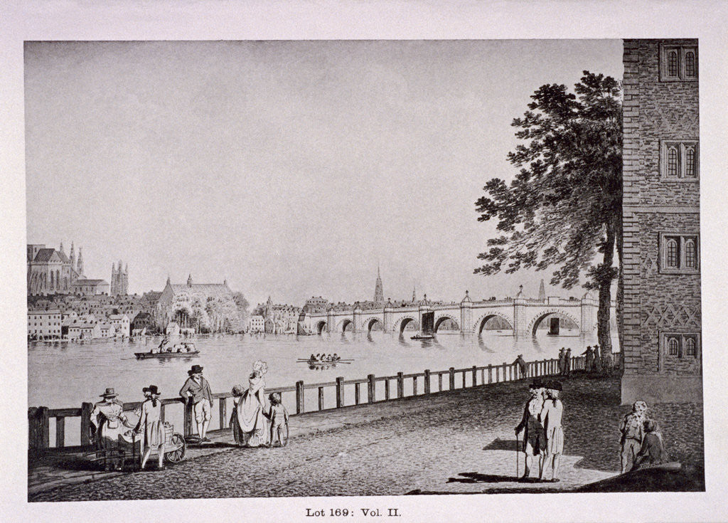 Detail of Westminster Bridge, London, (c1925?) by Thomas Malton II