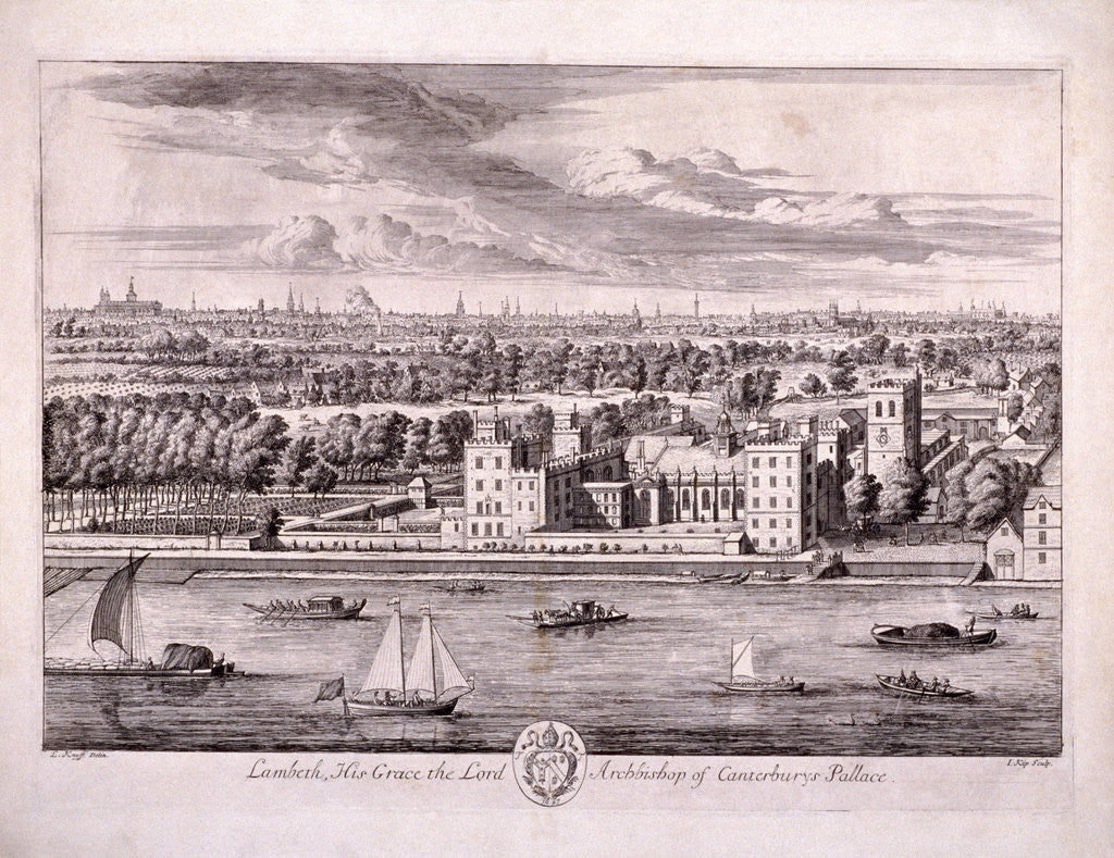 Detail of Lambeth Palace, London by Johannes Kip