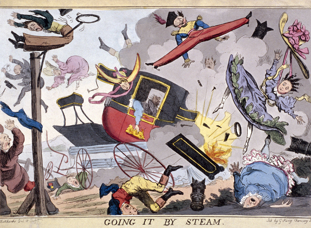 Detail of Going it by steam by Robert Seymour