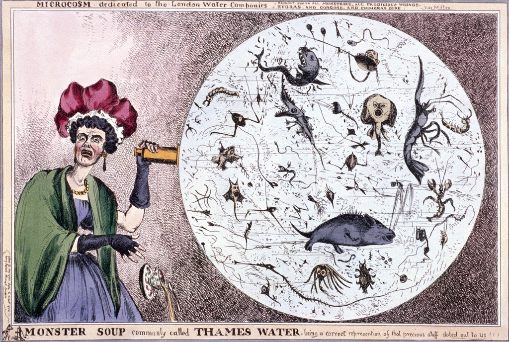 Detail of Monster soup commonly called Thames water... by Thomas McLean
