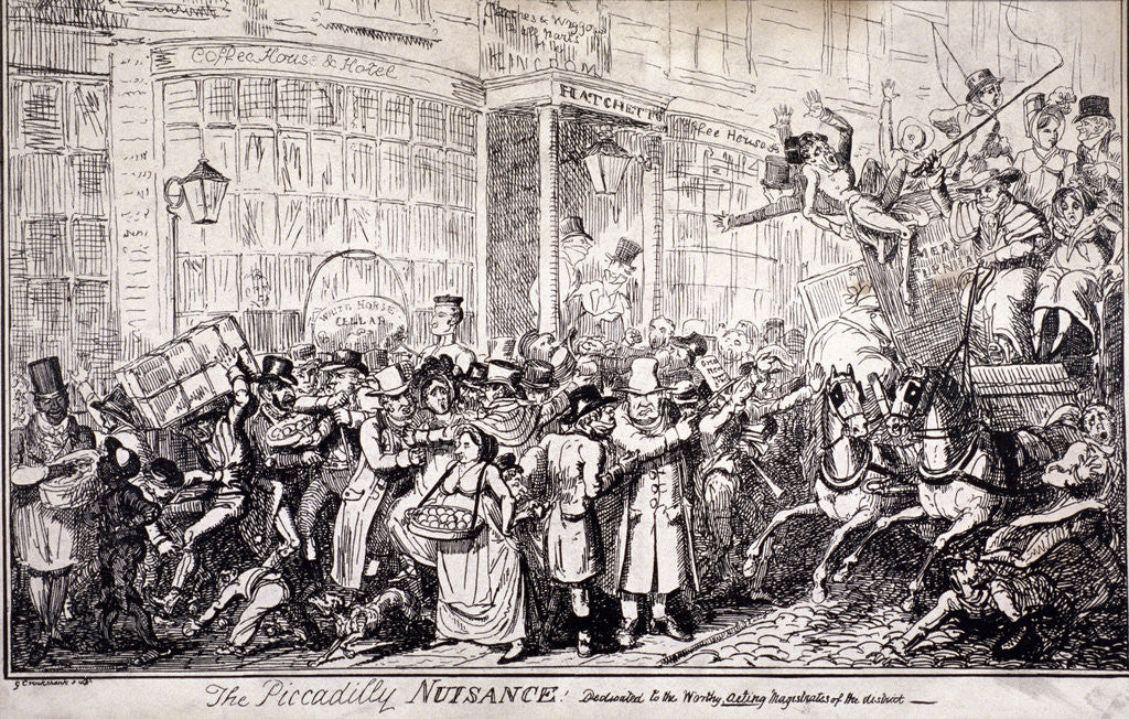 Detail of The Picadilly nuisance, London by Anonymous