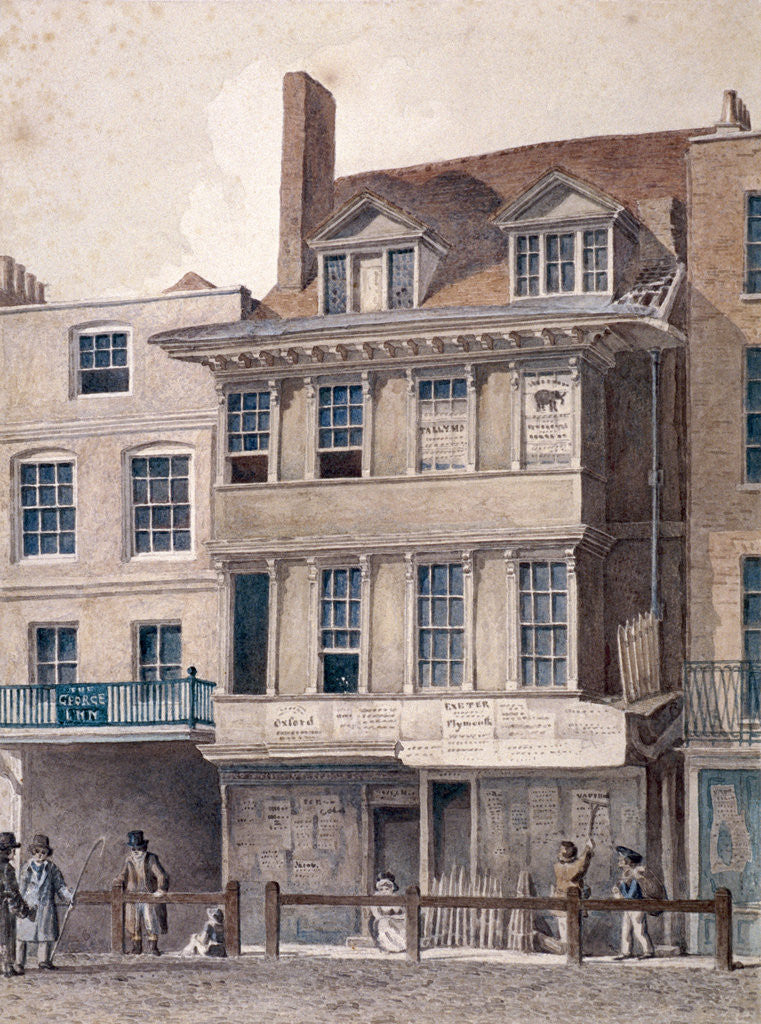 Detail of George Inn, West Smithfield, London by Robert Blemmell Schnebbelie