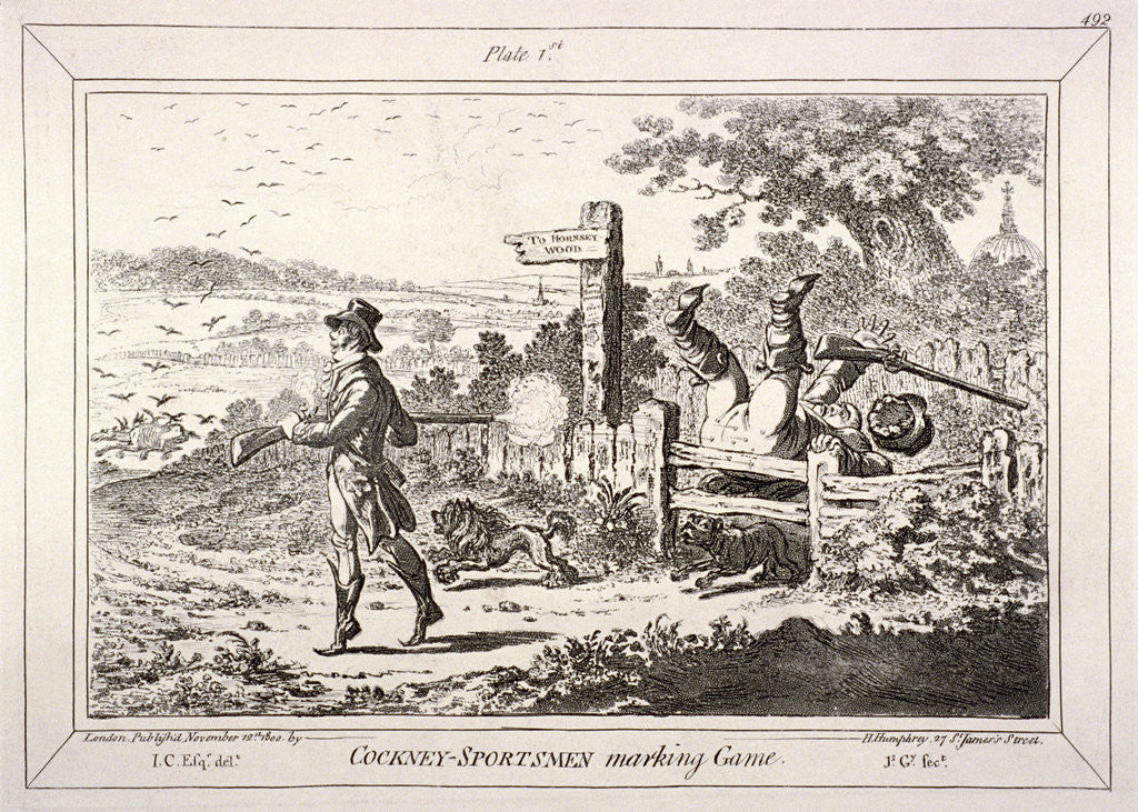 Detail of Cockney Sportsmen, London by James Gillray