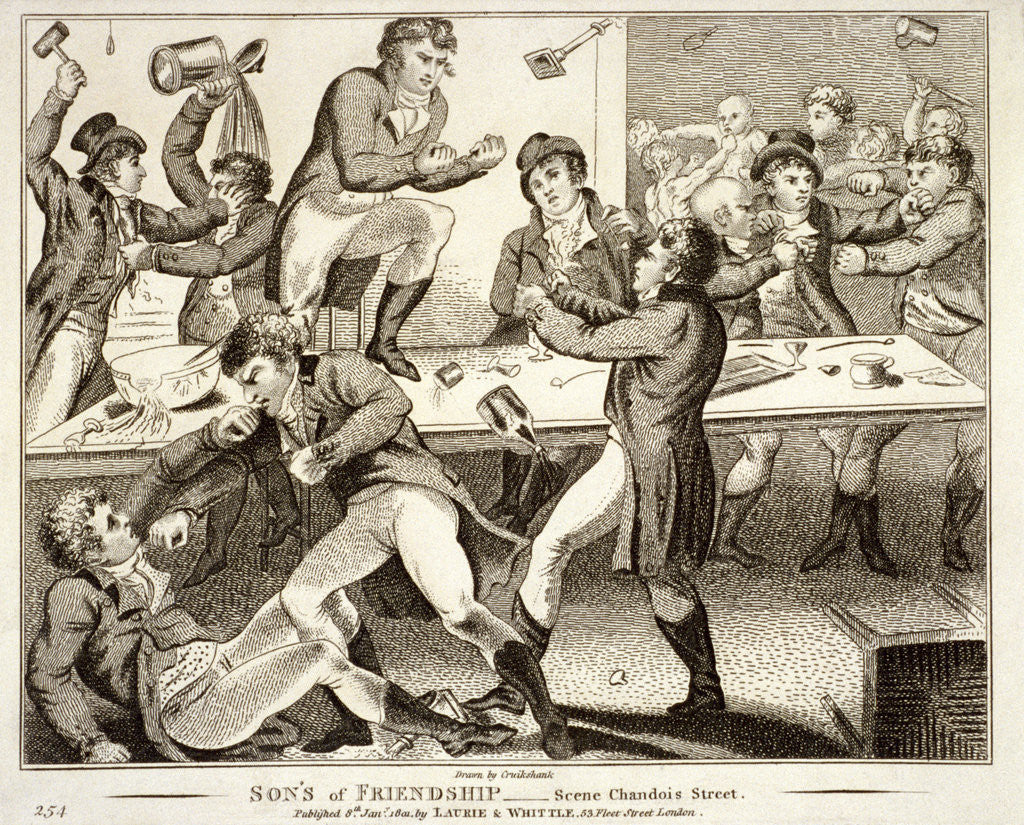 Detail of Sons of Friendship-Scene Chandois Street, London by Anonymous