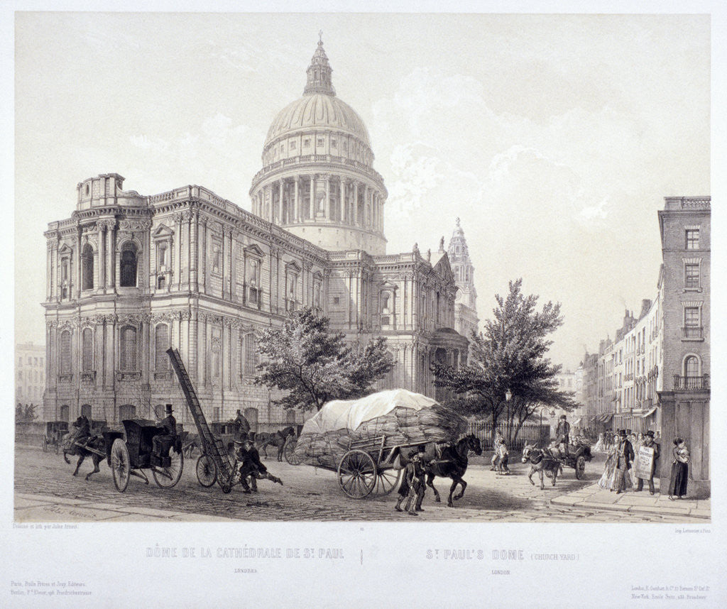 Detail of St Paul's Cathedral, London by Jules Louis Arnout