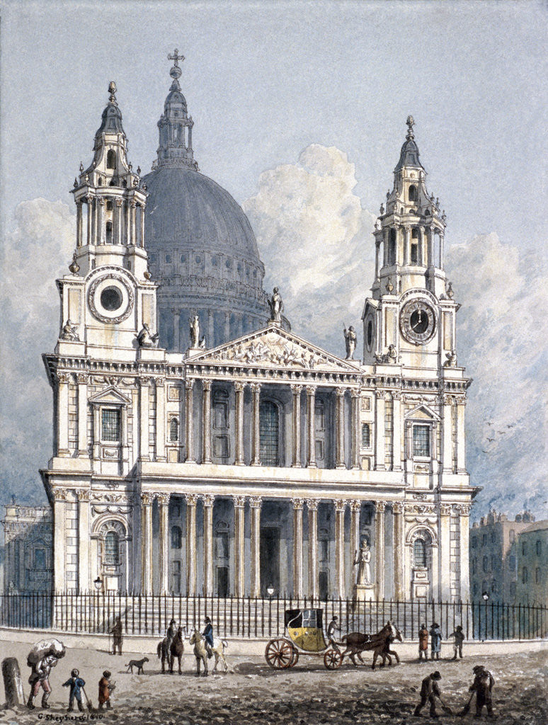Detail of St Paul's Cathedral, London by George Shepherd