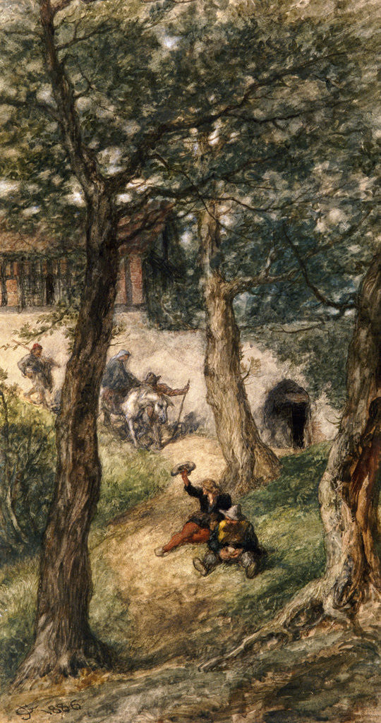 Detail of Under the greenwood tree by Sir John Gilbert