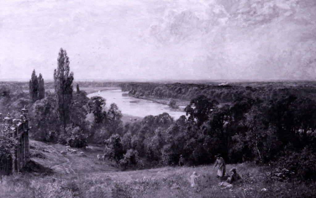 Detail of The River Thames from Richmond Hill, London by Sir Ernest Albert Waterlow