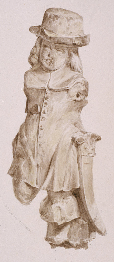 Detail of Carved figure in oak by William Henry Kearney