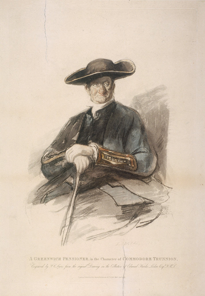 Detail of Greenwich Pensioner in the character of Commodore Trunion, Greenwich Hospital, London by Frederick Christian Lewis