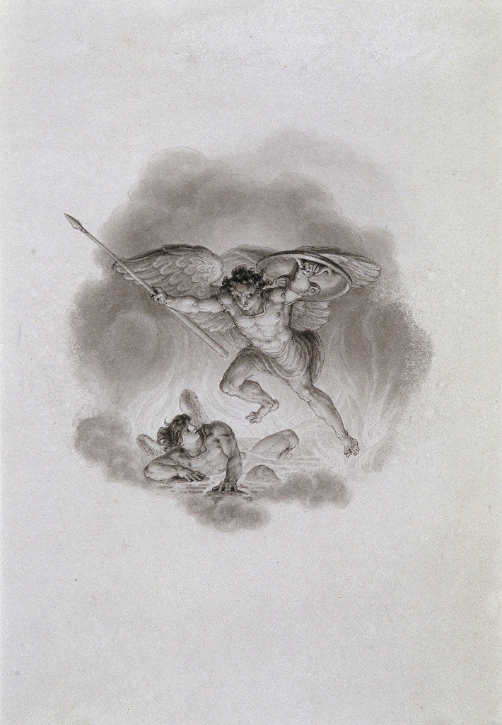 Detail of Satan and Beelzebub in Hell by Edward Francis Burney
