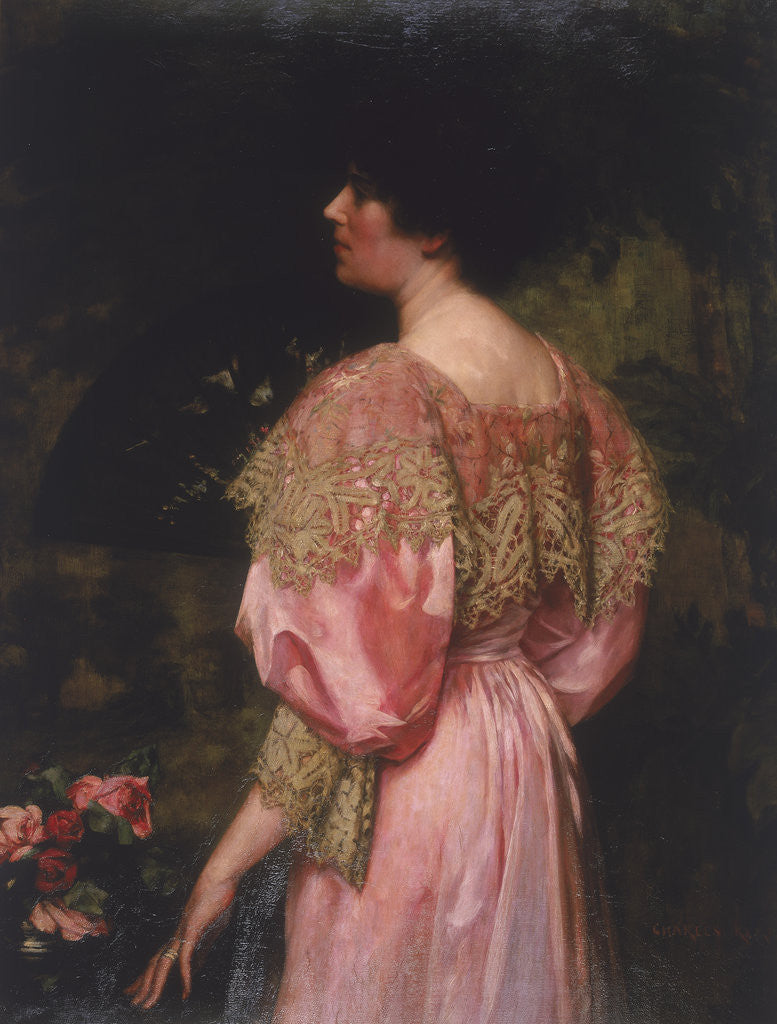 Detail of The Rose-Coloured Gown (Miss Giles) by Charles HM Kerr