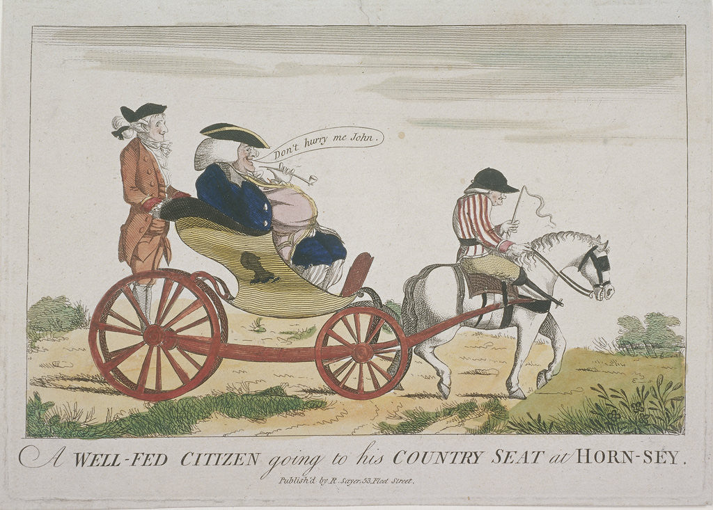 Detail of A Well-Fed Citizen going to his Country Seat at Hornsey by Anonymous
