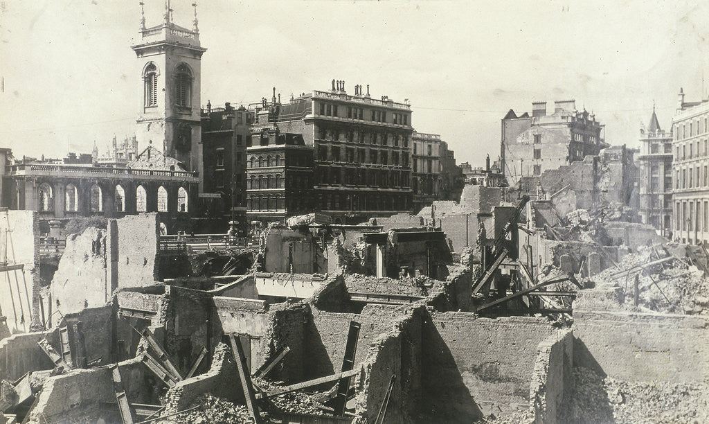 Holborn Viaduct, City of London, showing air raid damage by Anonymous