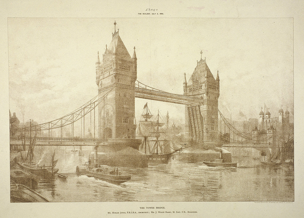 Detail of View of Tower Bridge, London by Anonymous