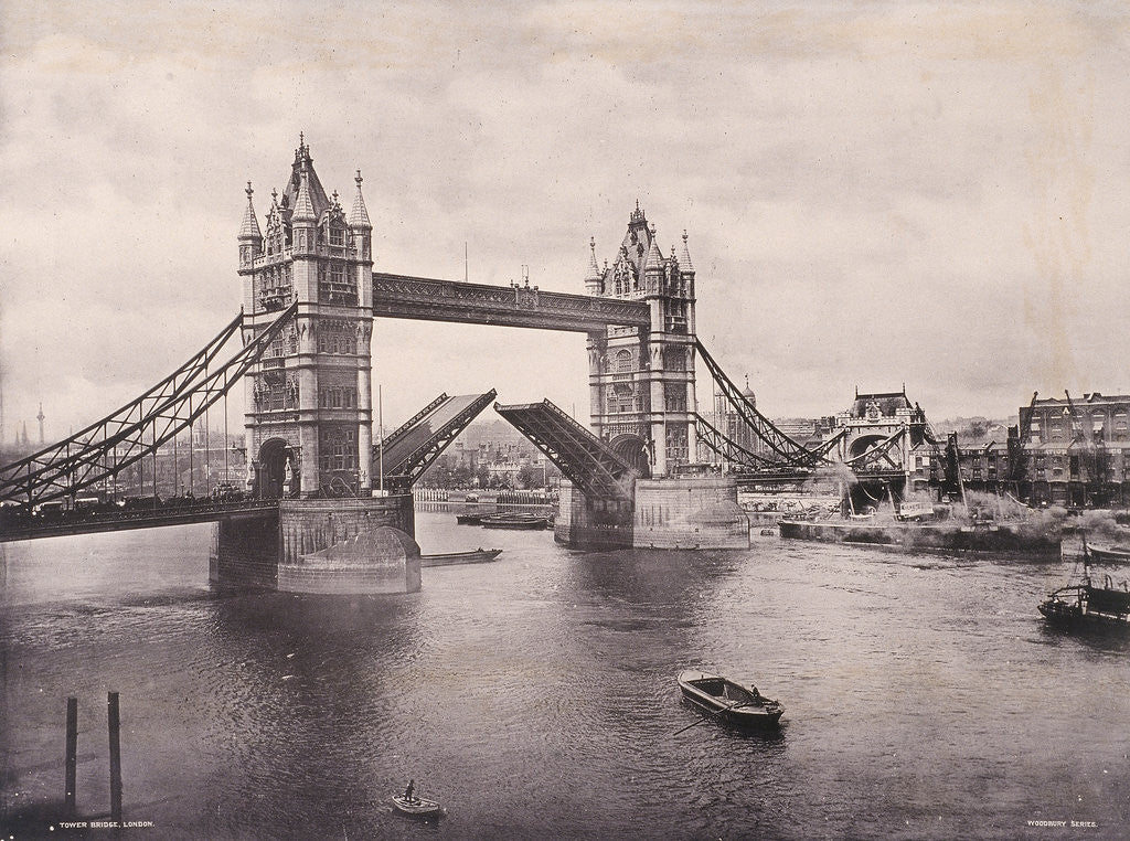 Detail of View of the east side of Tower Bridge, Stepney, London by Anonymous