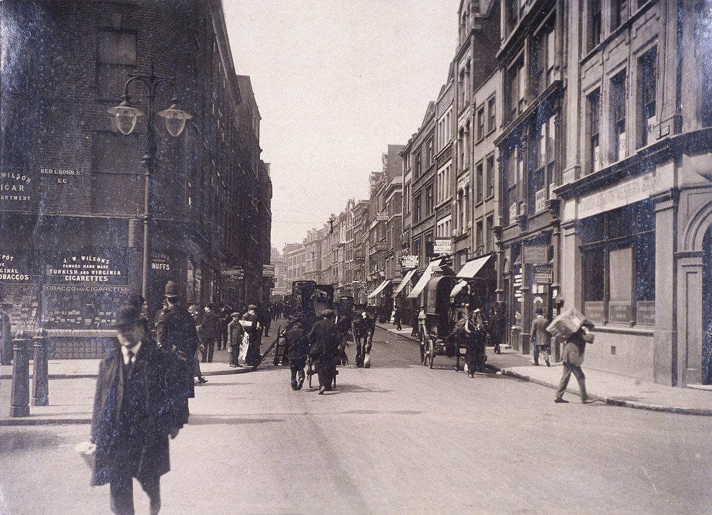 Barbican (Street) from the end of Red Cross Street and Golden Lane, London by Anonymous