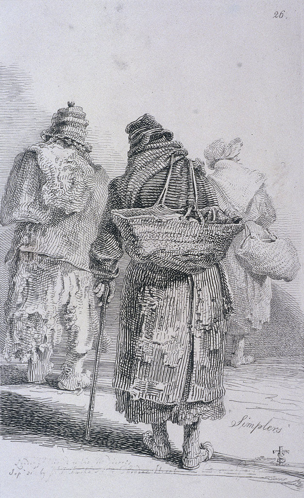 Detail of Simplers, Cries of London, (c1819?) by John Thomas Smith