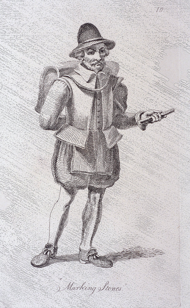 Detail of Marking Stones, c1610, from Cries of London, (c1819?) by John Thomas Smith