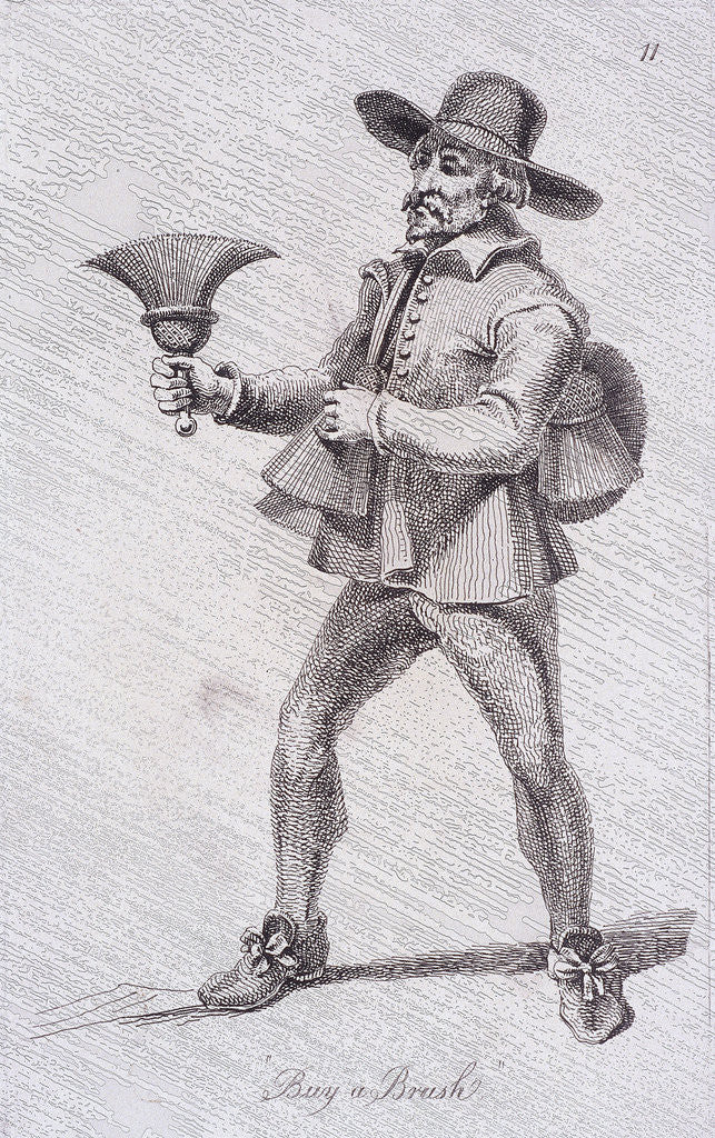 Detail of Buy a Brush, c1680, from Cries of London by John Thomas Smith