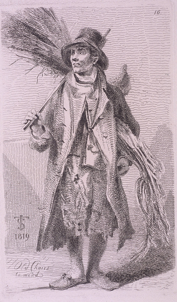 Detail of Old Chairs to mend, Cries of London by John Thomas Smith